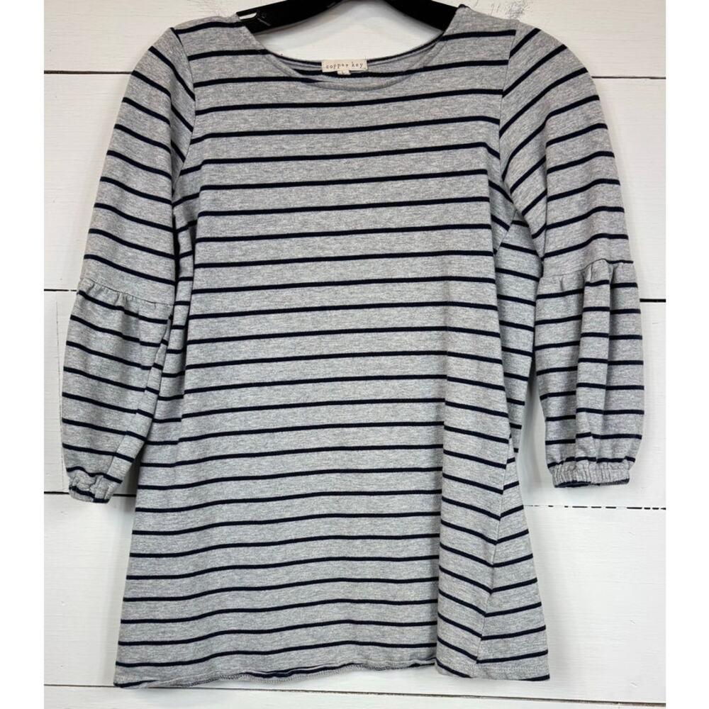 Copper Key Gray Blue Long Sleeve Shirt Girl's Large